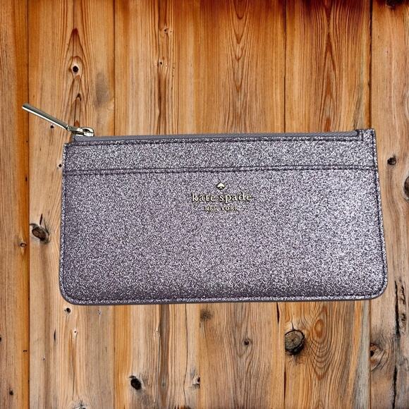 EUC! Kate Spade Tinsel Slim Wallet in Purple - Picture 1 of 2